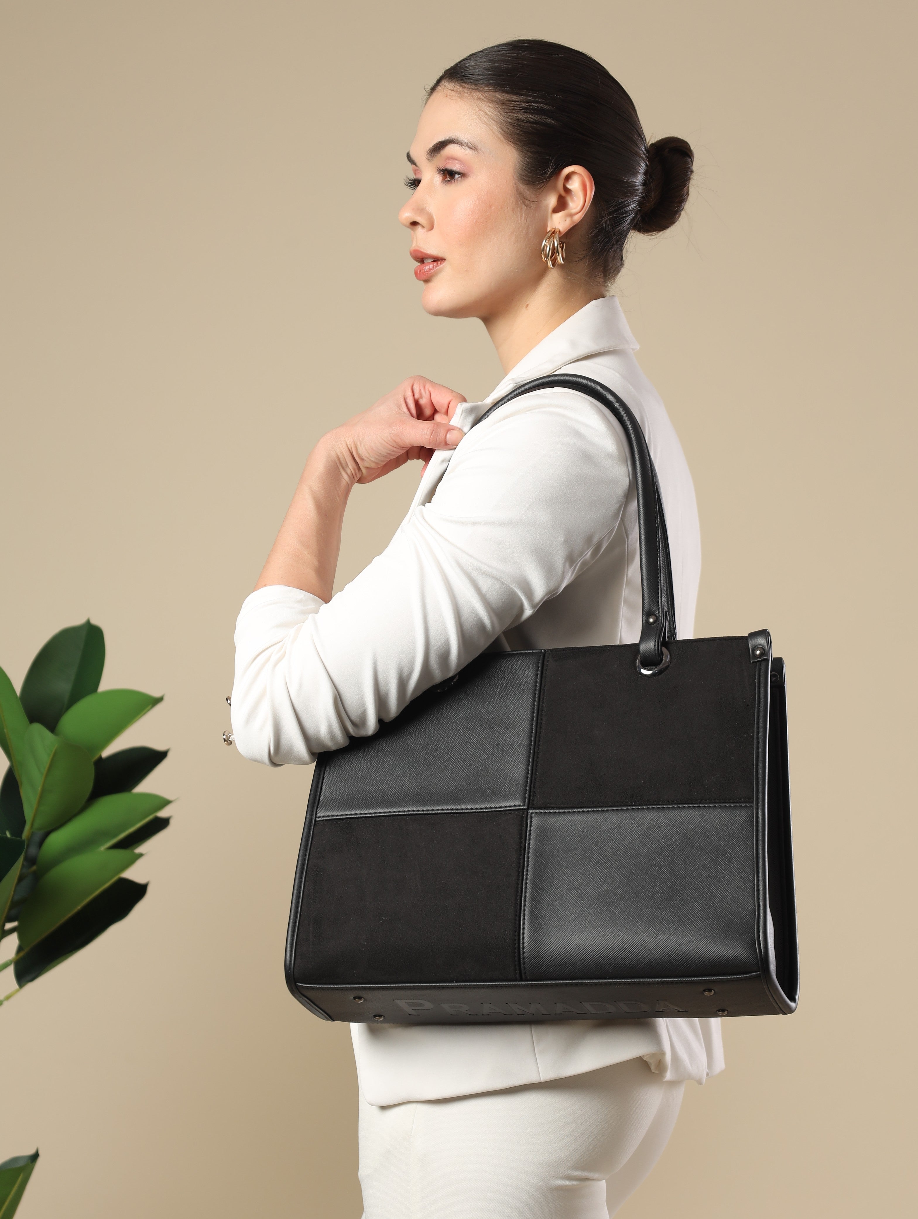 Hazel Suede Tote Bag. (15.5" inch)