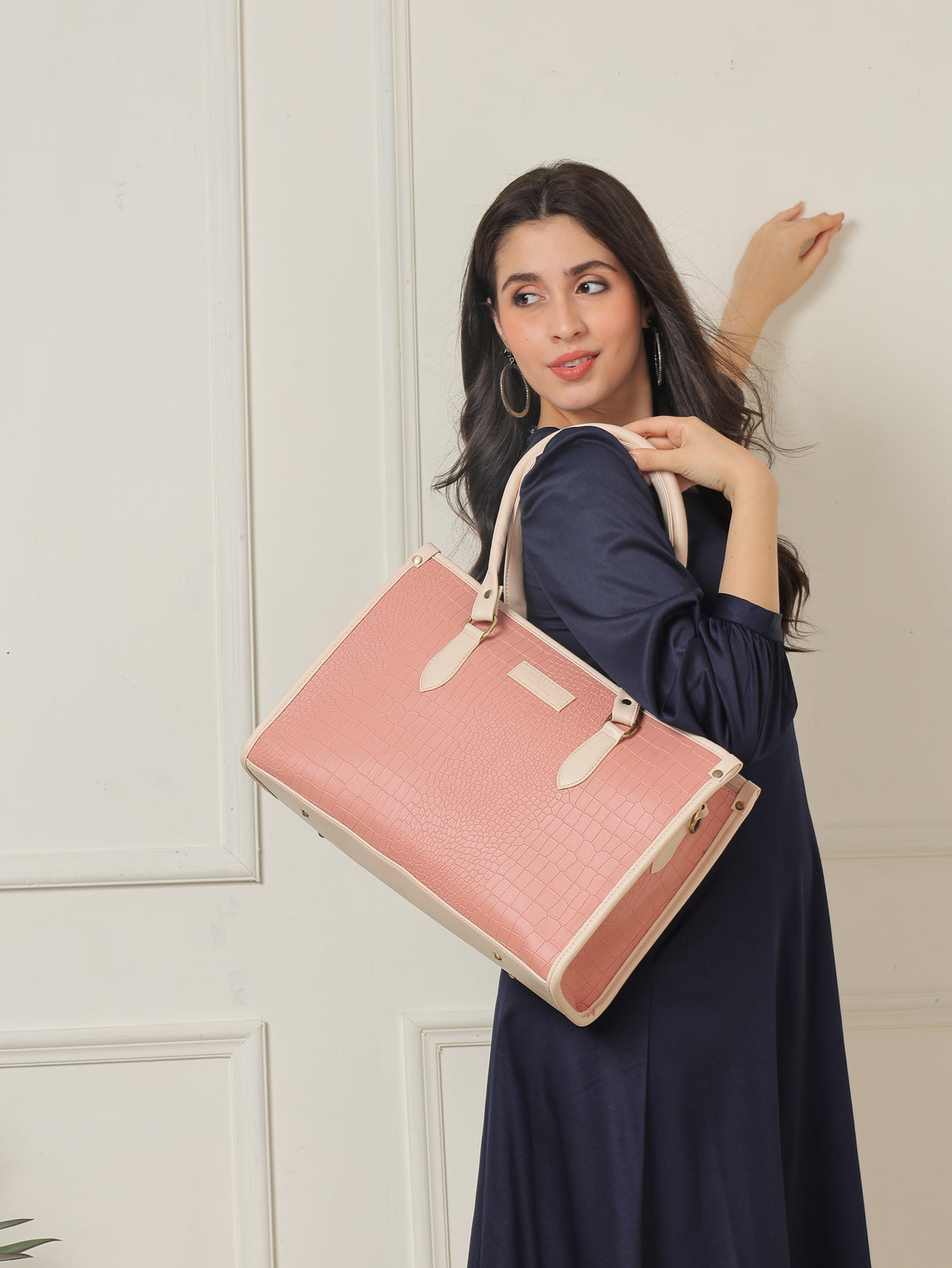 Bianca Croco Leather Tote Bag