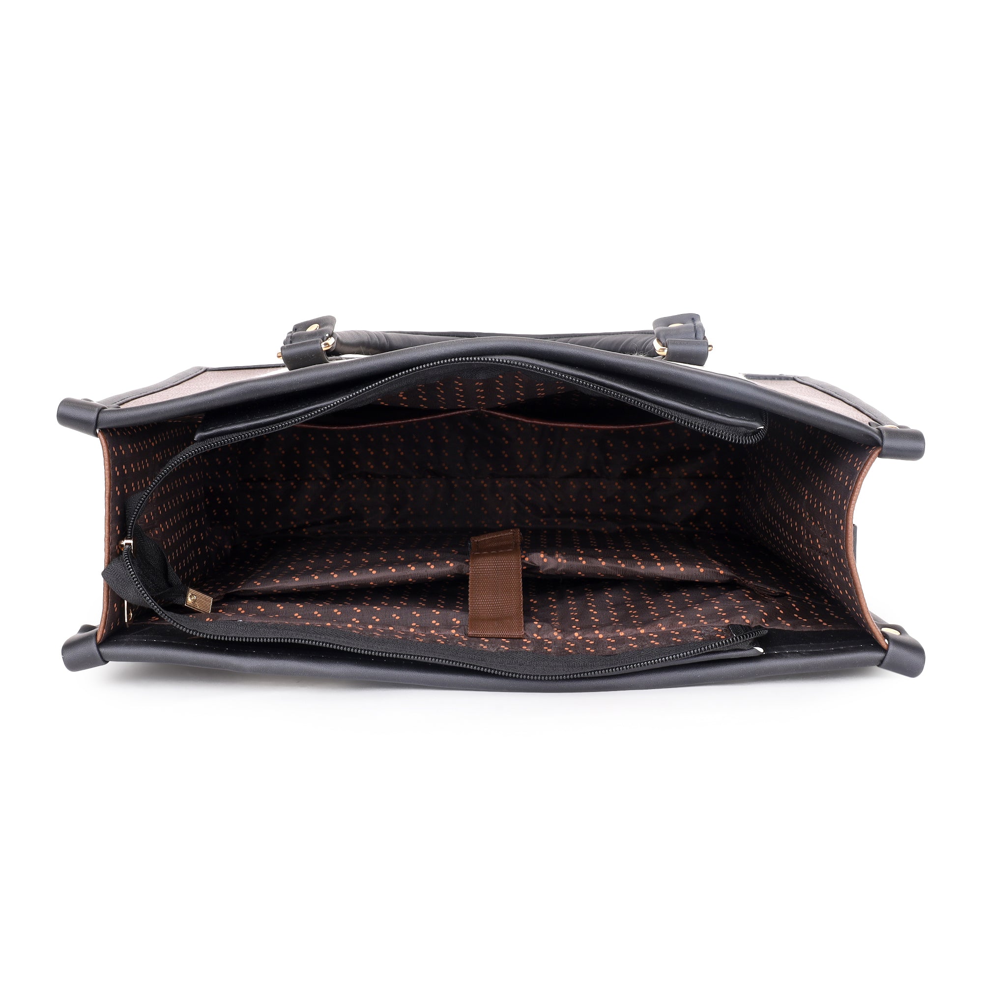 Brown Alica Tote Bag with Pink Mia Shoulder Bag