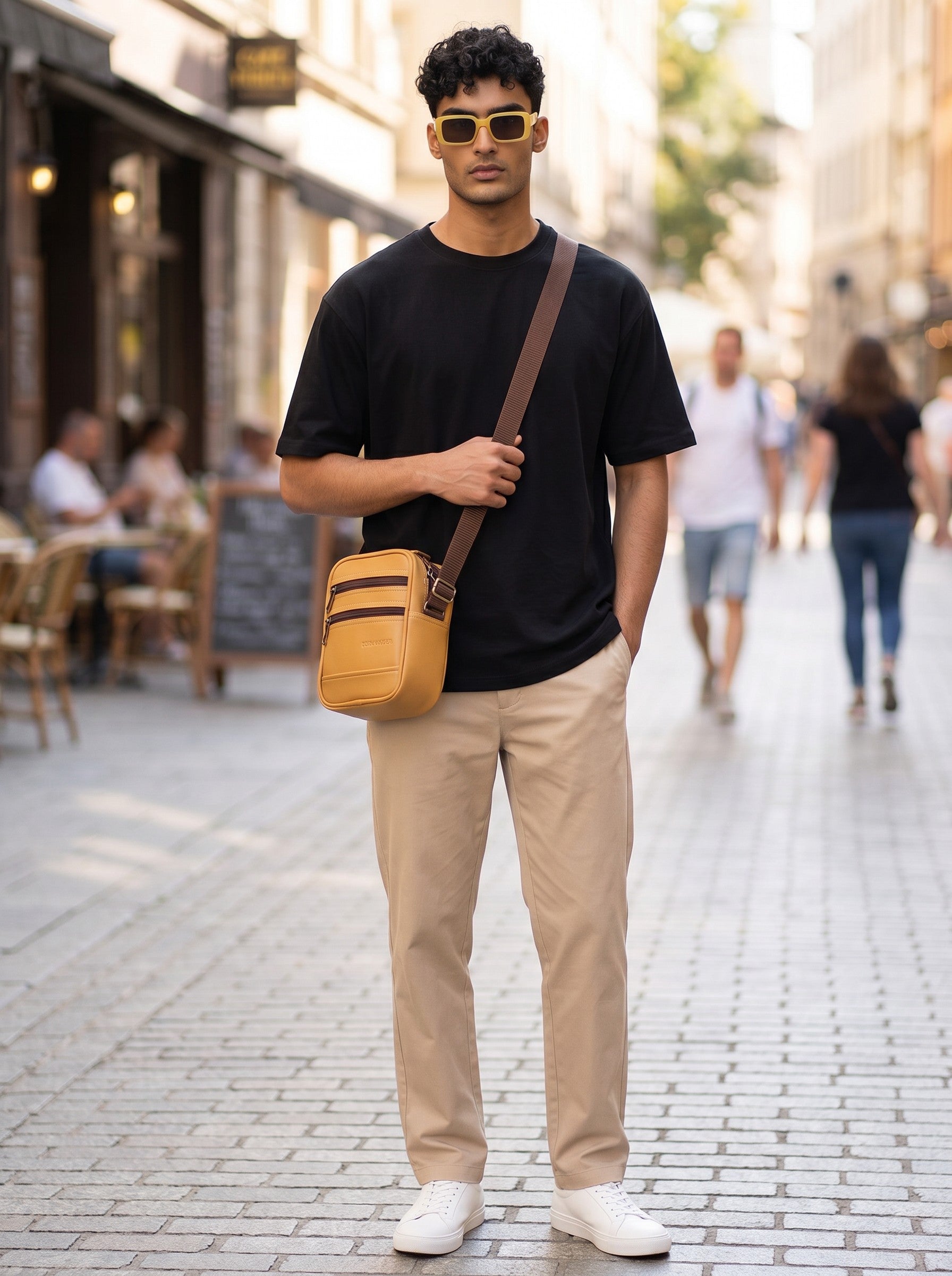 Double Zip Sling bag for men