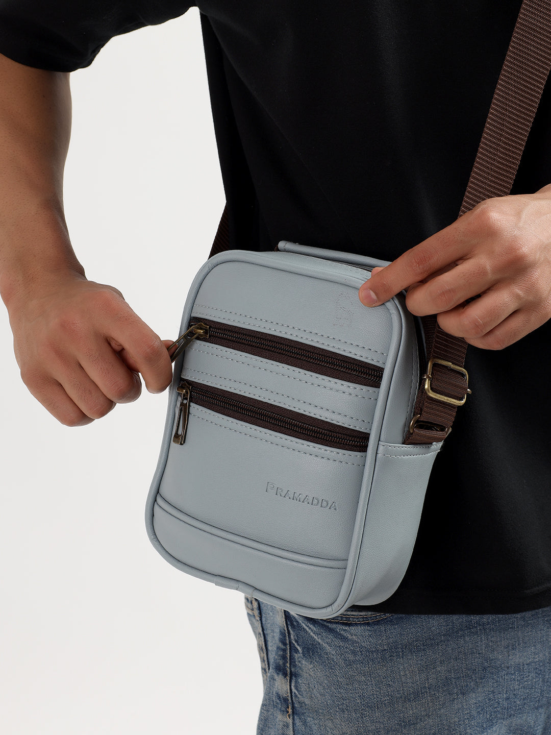 Double Zip Sling bag for men