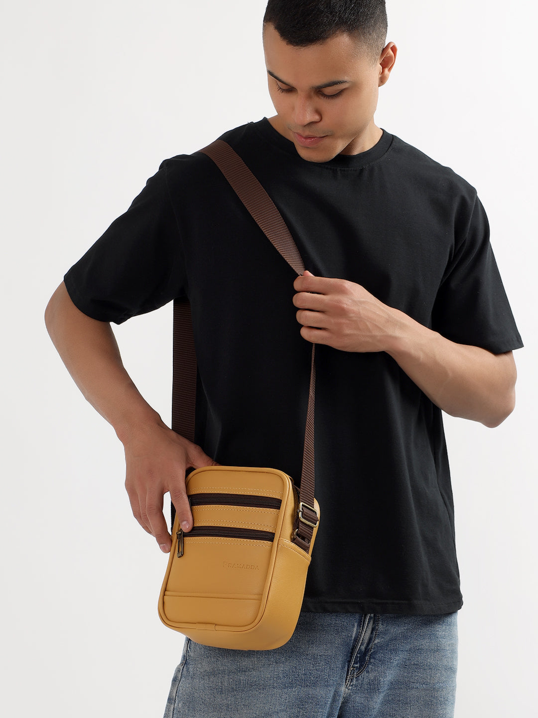 Double Zip Sling bag for men