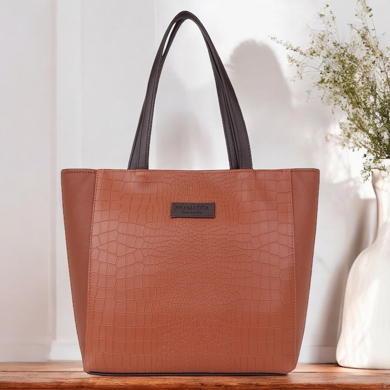 Fiona Croco Leather Tote Bag (16"inch)