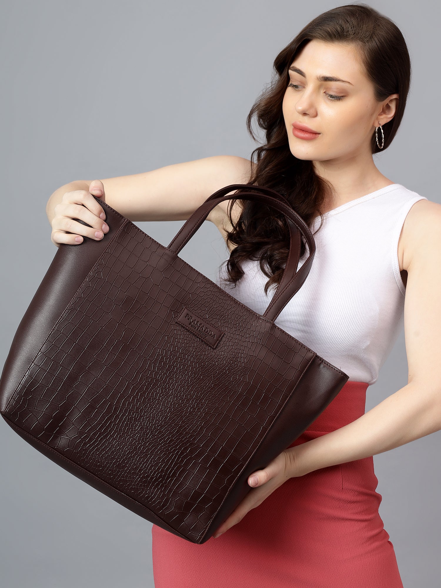 Fiona Croco Leather Tote Bag (16"inch)