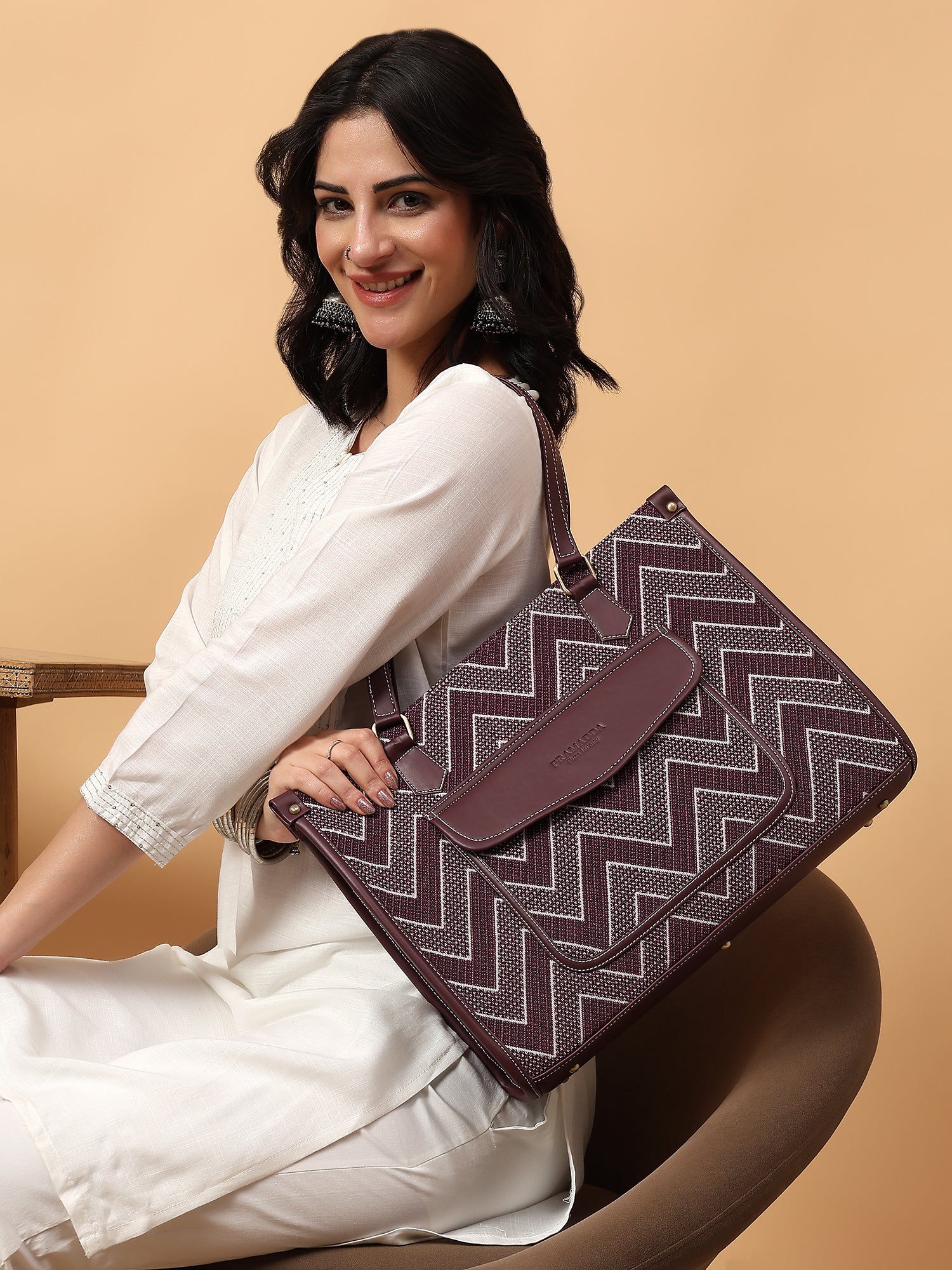 Purple Maze Aisha Canvas Tote- Clearance Sale