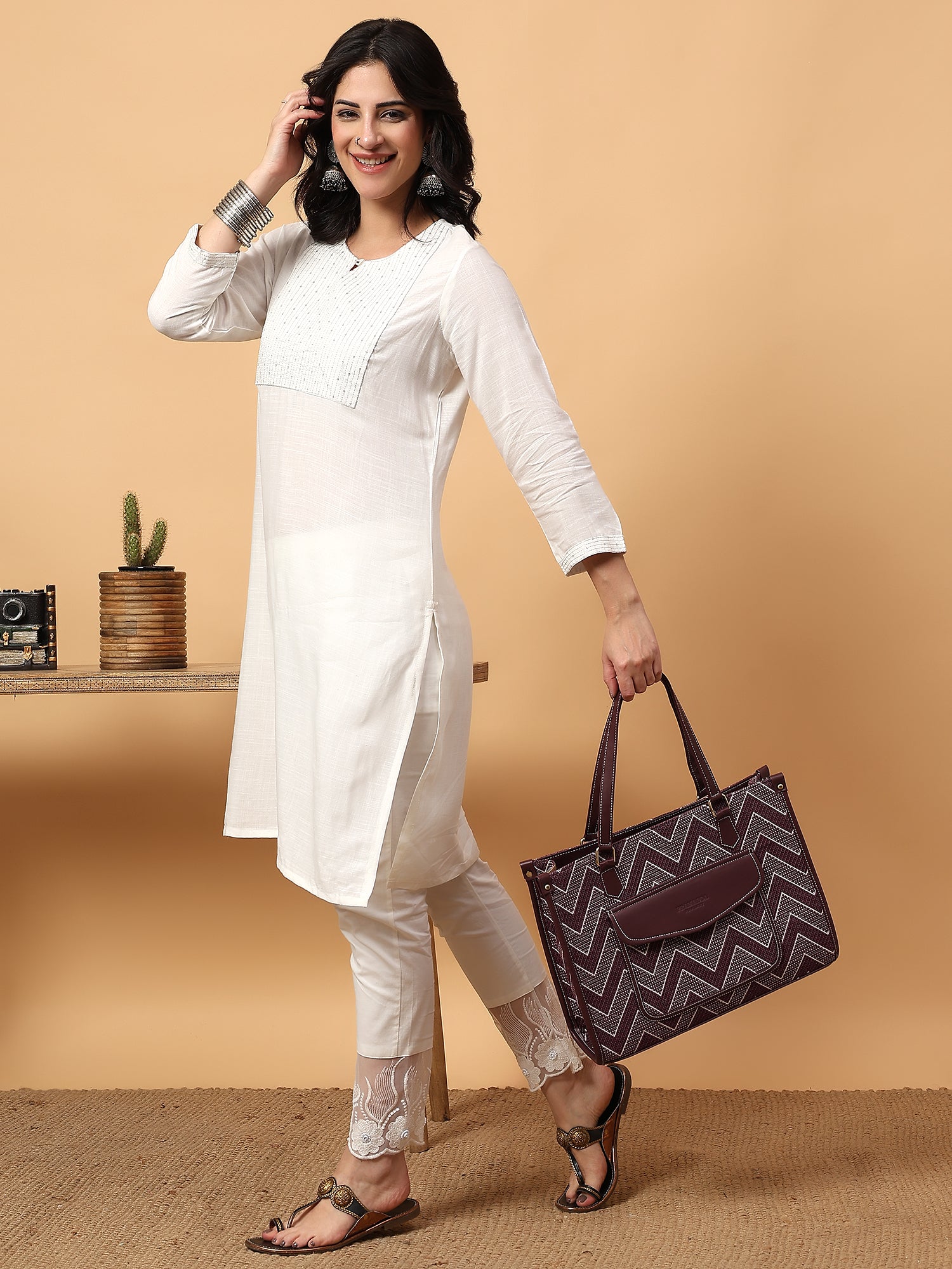 Purple Maze Aisha Canvas Tote- Clearance Sale