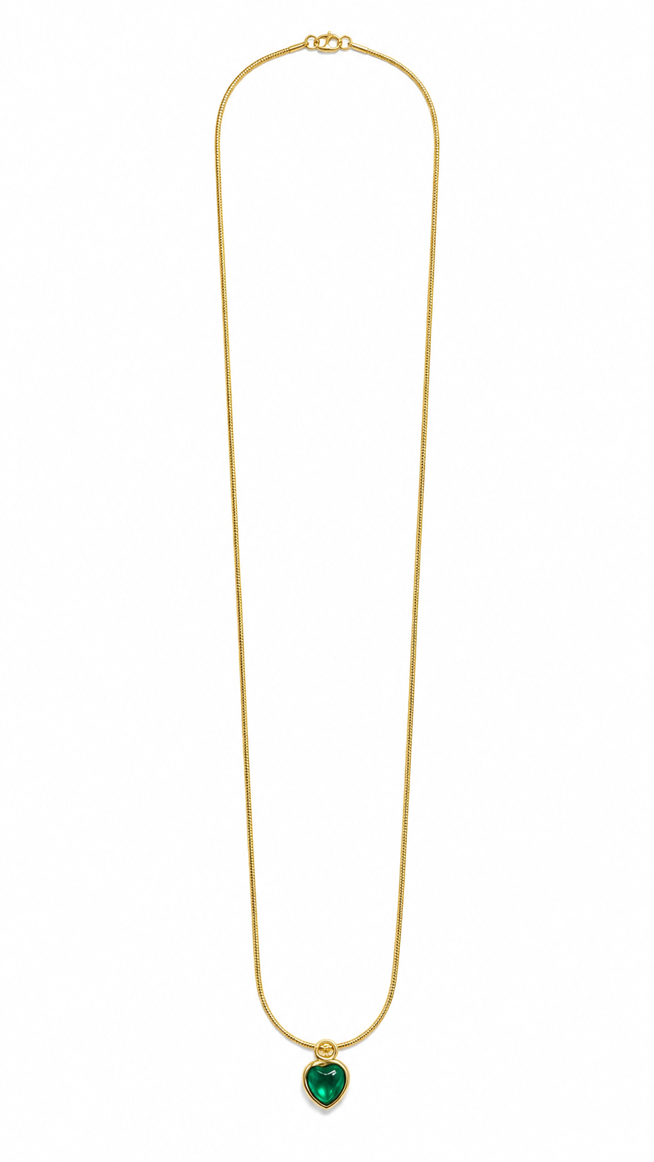 Korean Emerald Heart Necklace Pendant