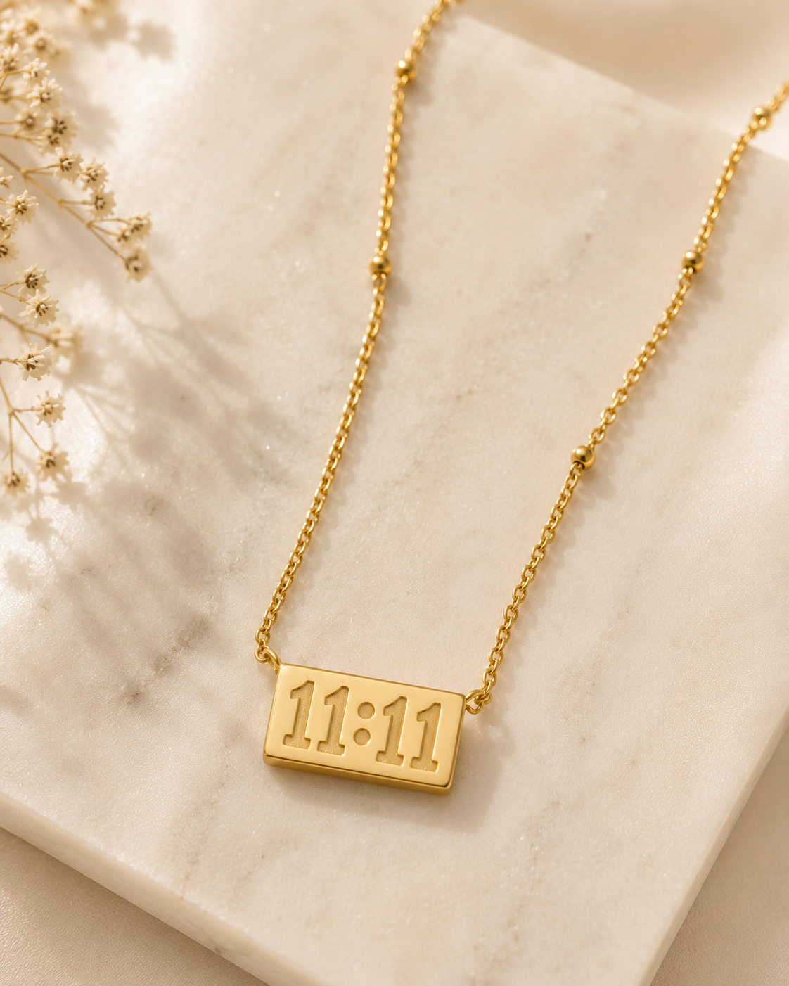 Korean Gold Plated 11:11 Pendant Necklace