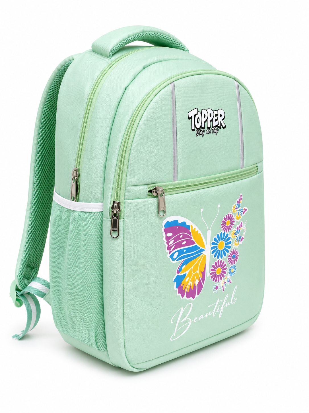 Mint Green Beautiful Butterfly School Bag