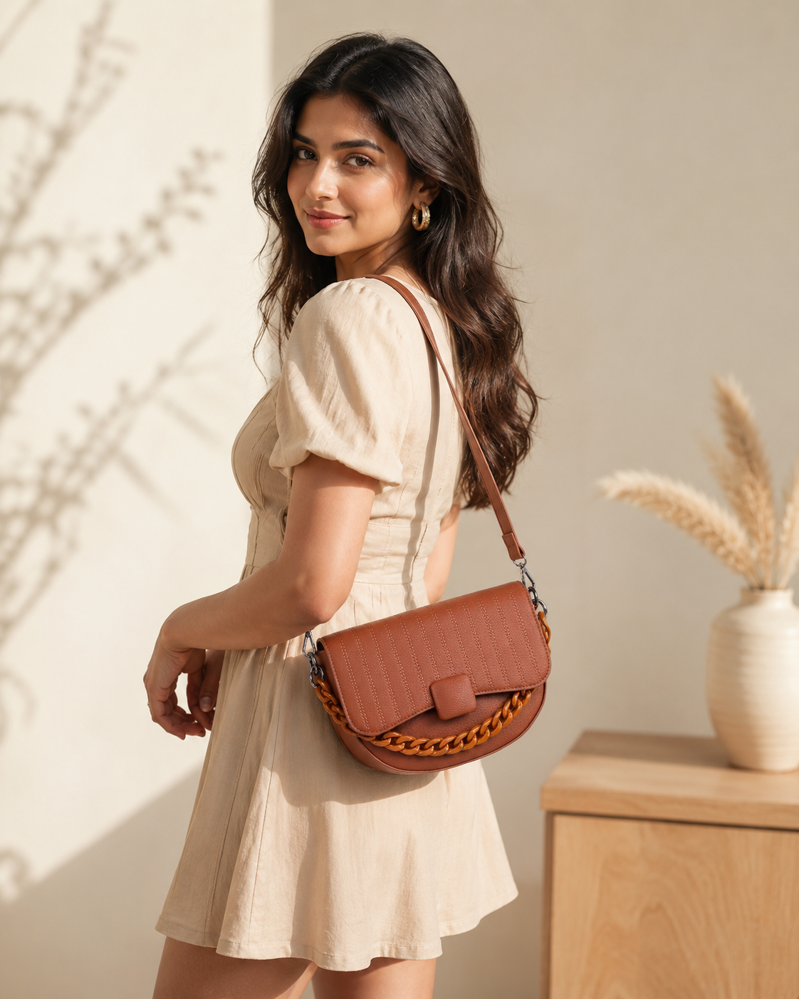 Classic Tan Charlie Sling Bag for woman