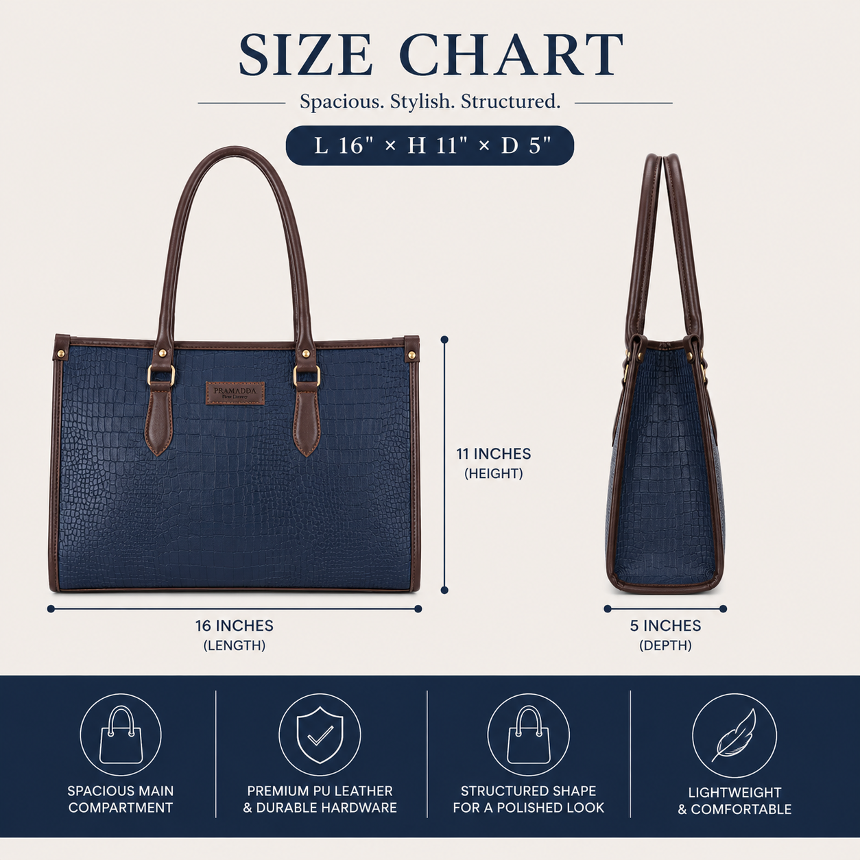 Bianca Croco Leather Tote Bag