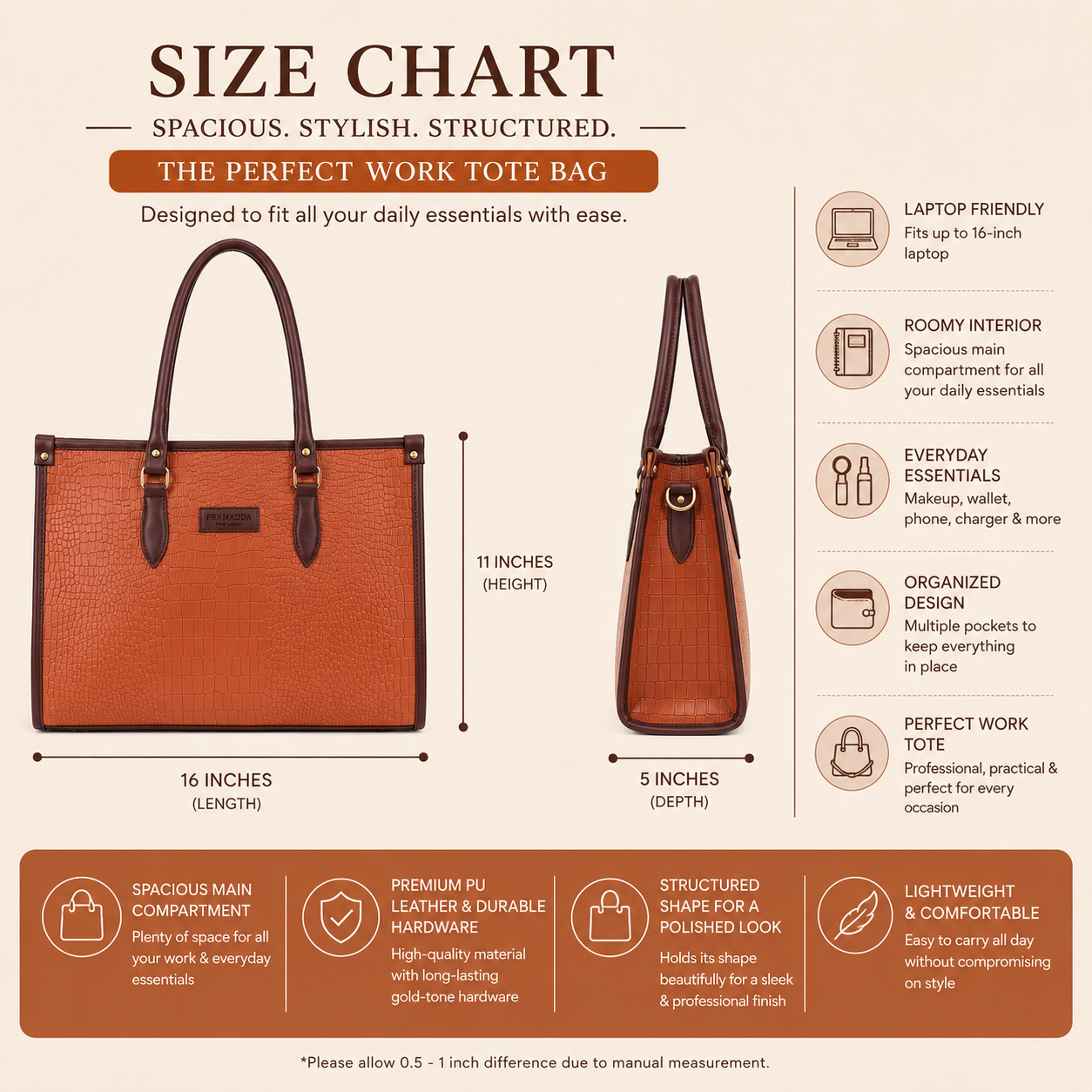 Bianca Croco Leather Tote Bag