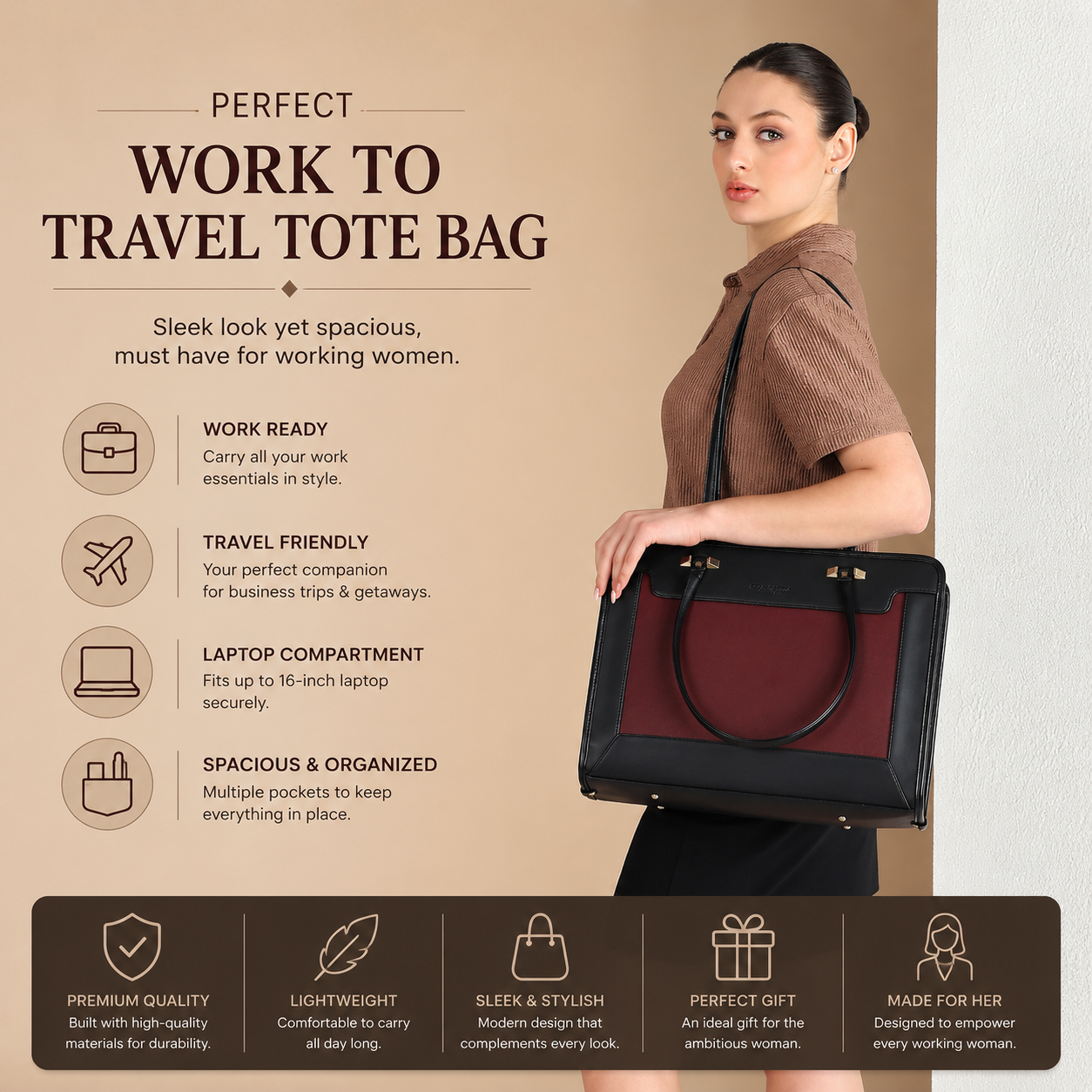 Bossy Regina Work Tote Bag (16"inch)