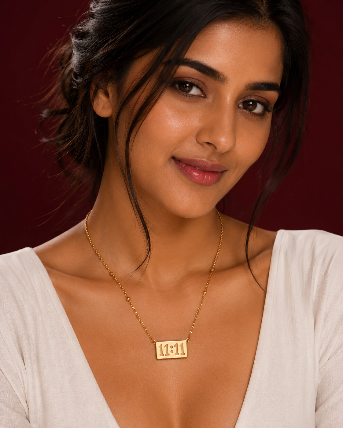 Korean Gold Plated 11:11 Pendant Necklace
