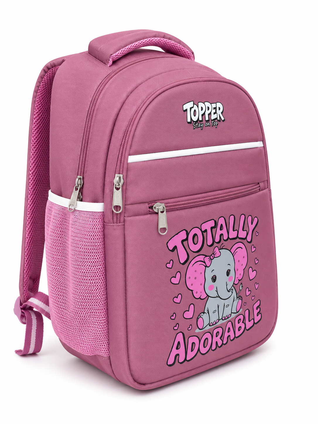 Mauve Pink Adorable Elephant School Bag