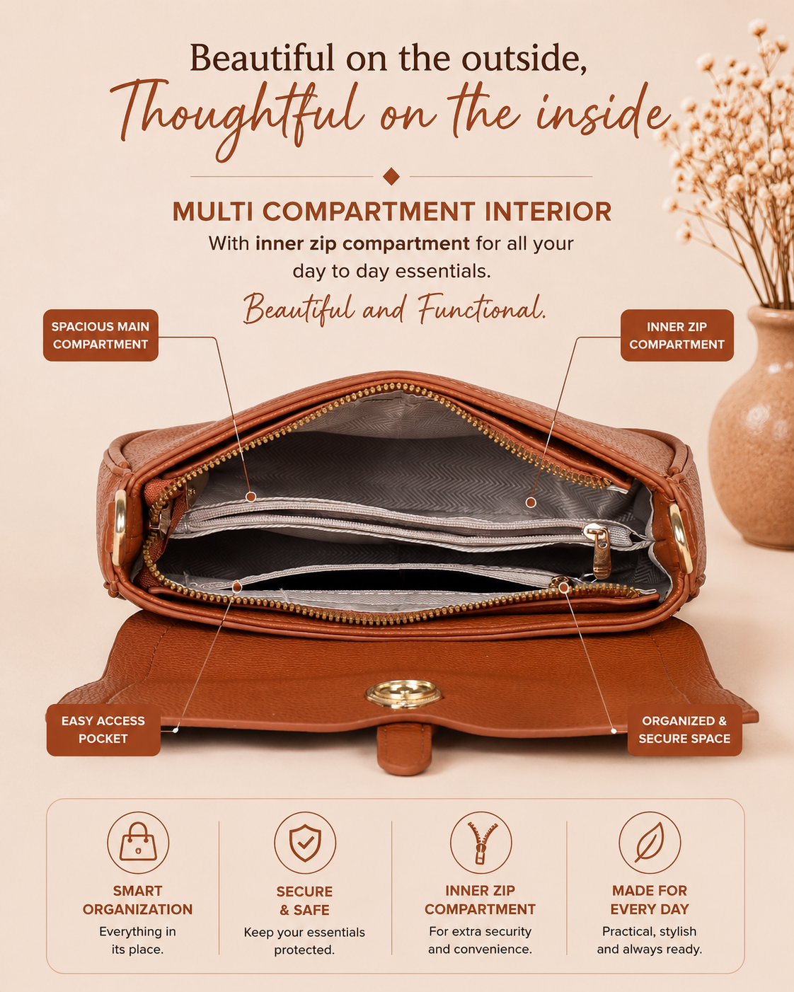 Classic Tan Pamela Sling/Shoulder Bag