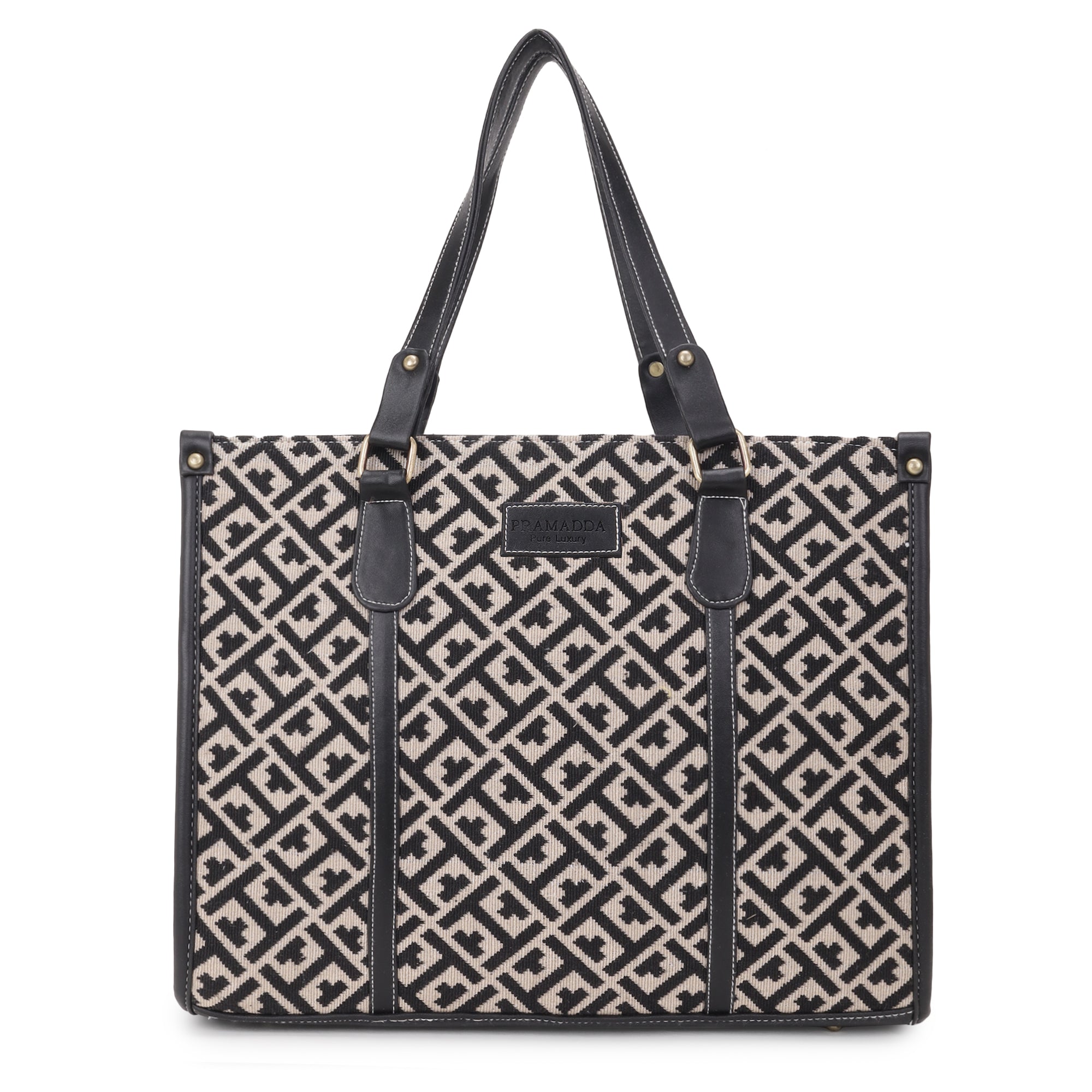 Black Inaya Canvas Tote Bag- Clearance Sale