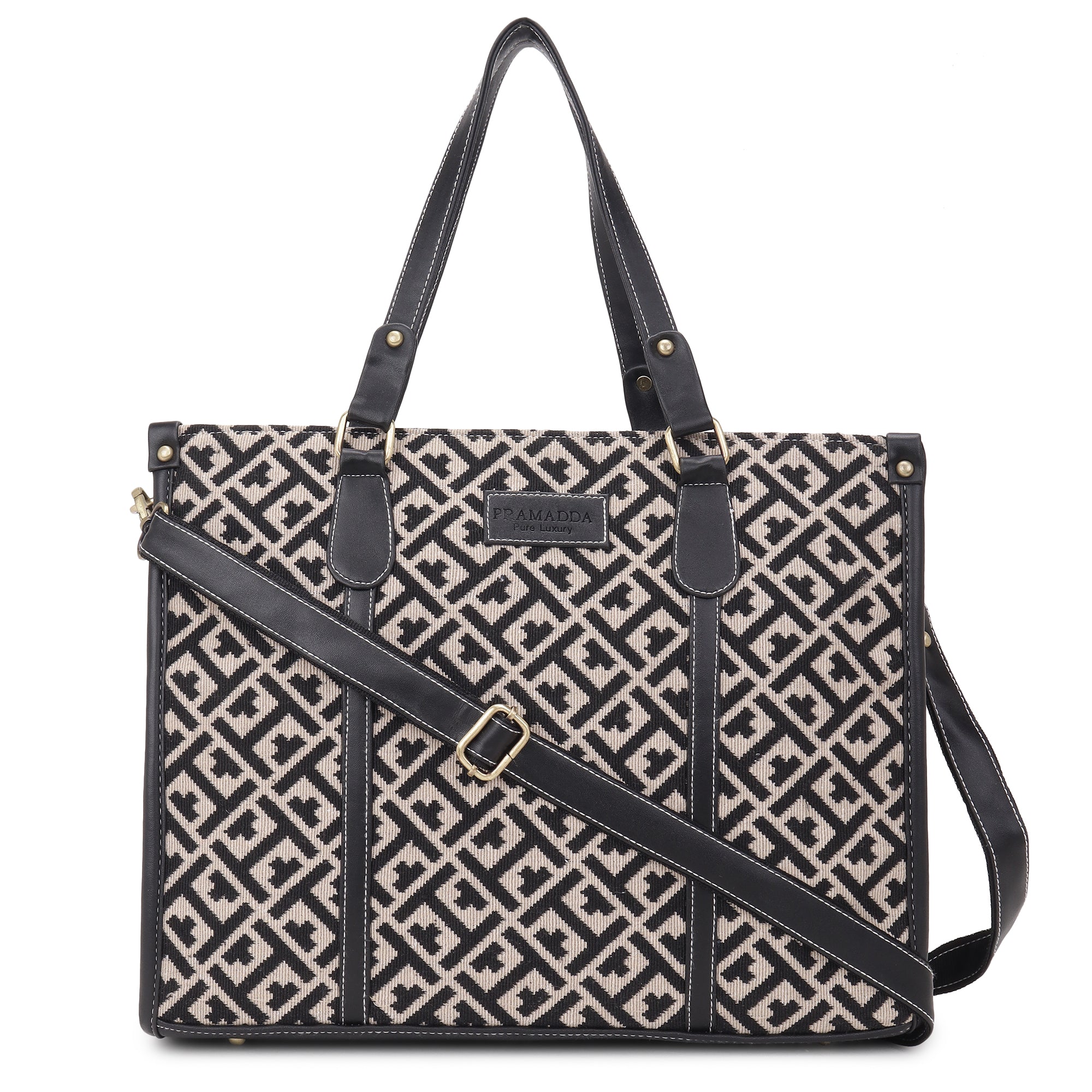 Black Inaya Canvas Tote Bag- Clearance Sale