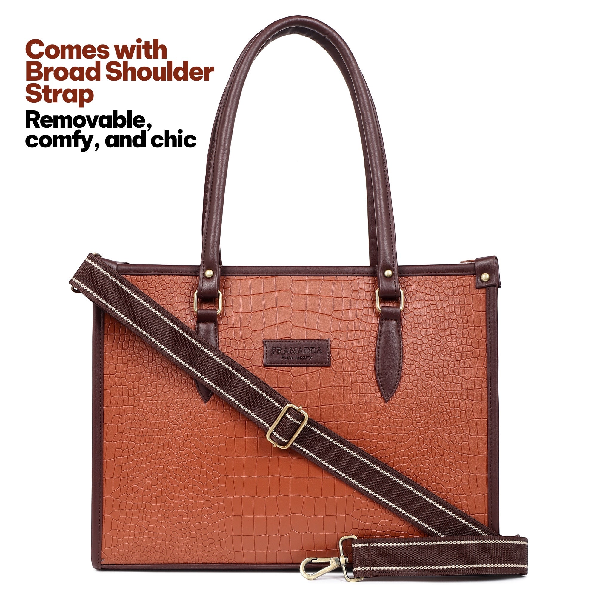 Bianca Croco Leather Tote Bag