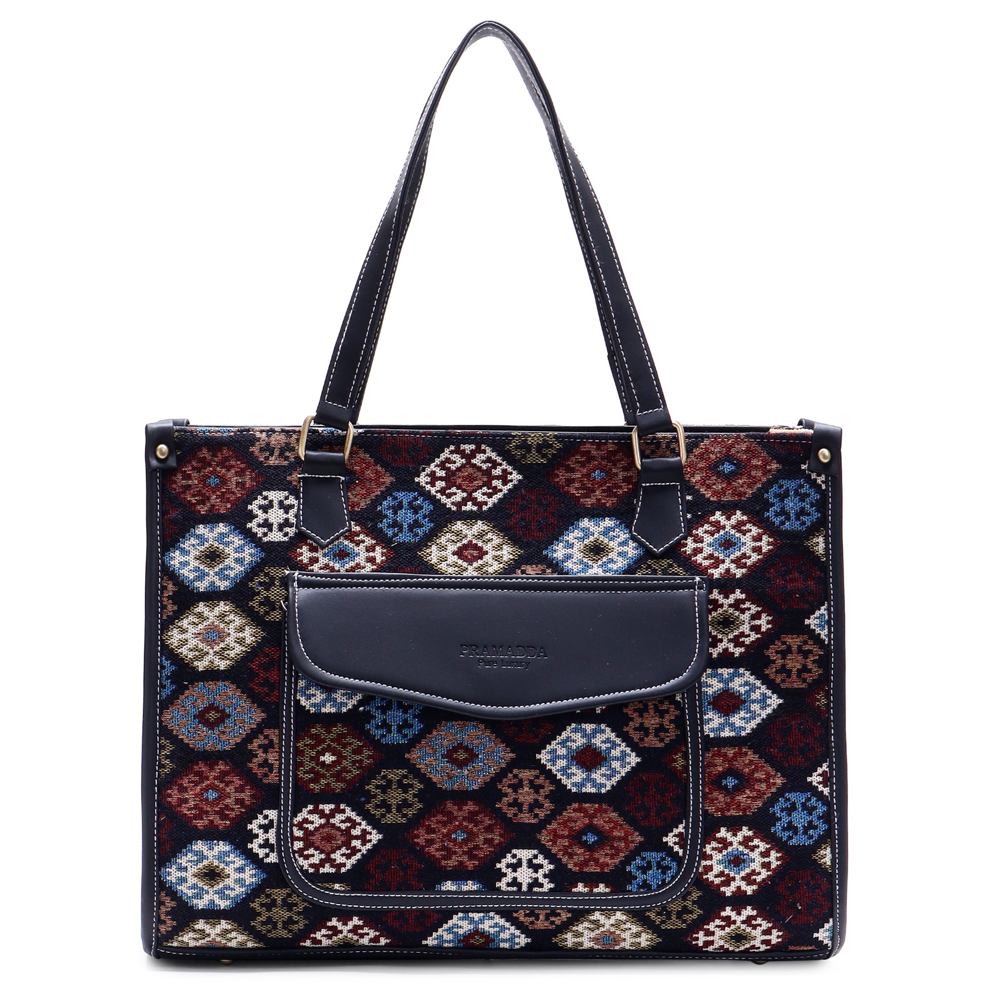 Multi Boho Print Aisha Canvas Tote Bag- Clearance Sale