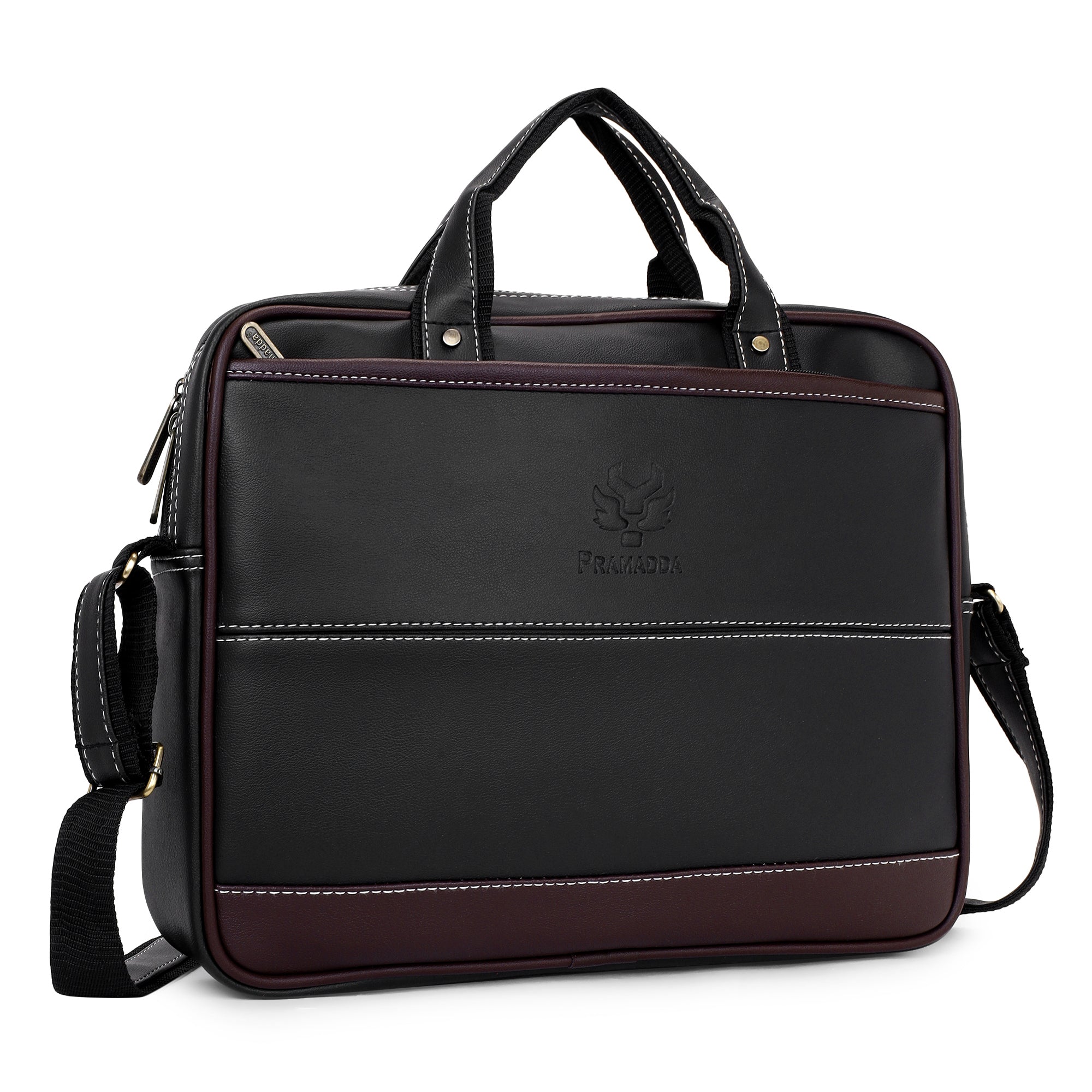 Black Leo Laptop Messenger Bag.
