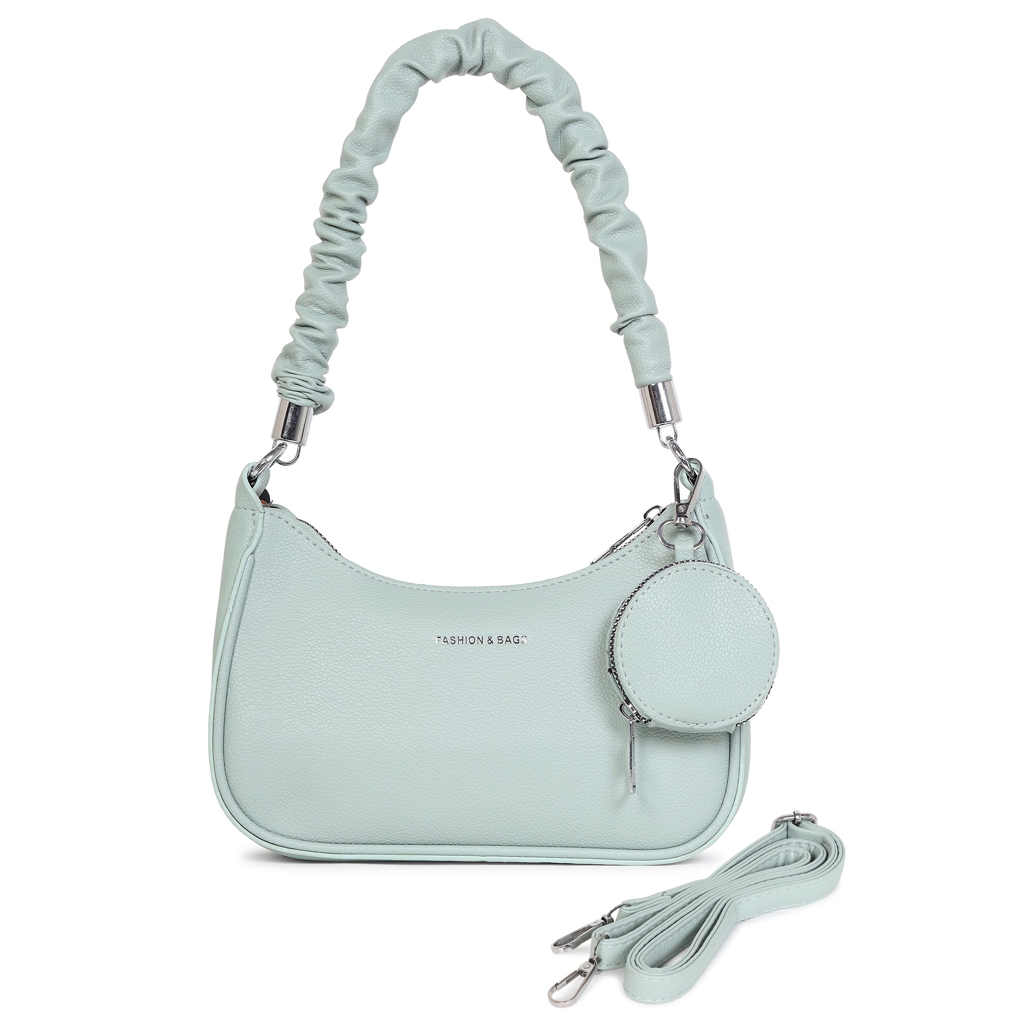 Brown Alica Tote Bag with Mint Green Alexa Shoulder Bag