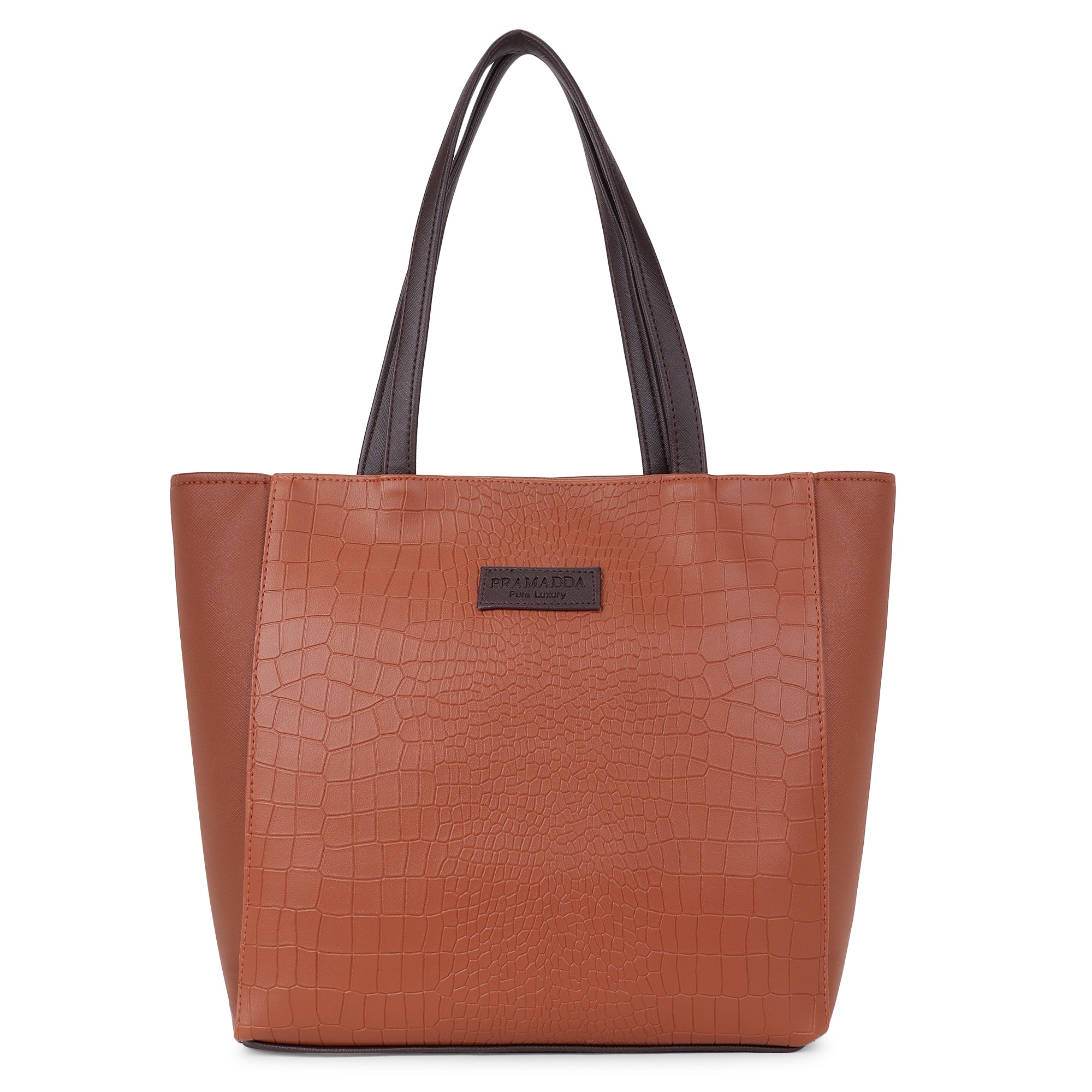 Fiona Croco Tote Bag with Dona Croco Sling Combo. (Tan & Brown)