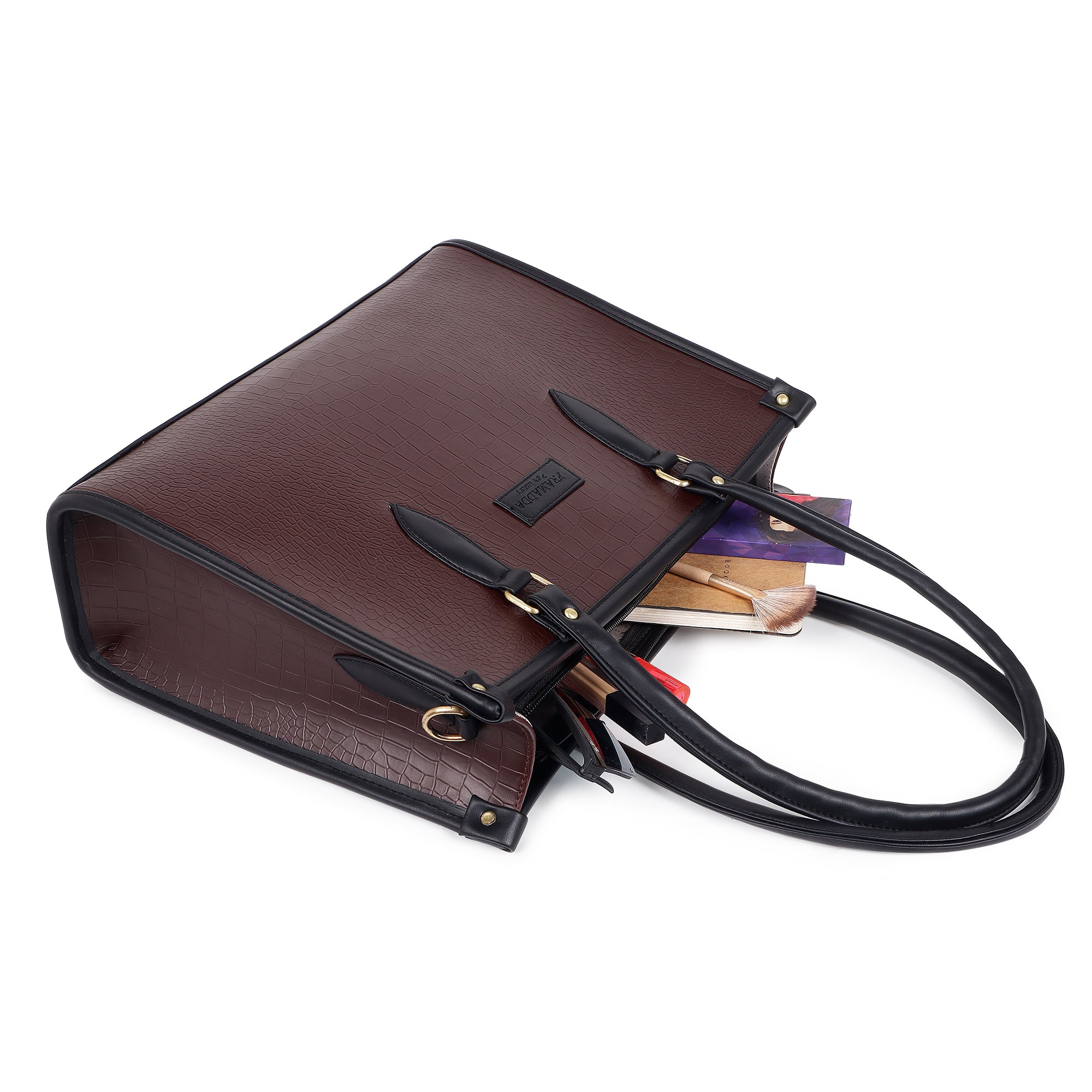 Brown Bianca Tote with Ivory Emma Shoulder Bag