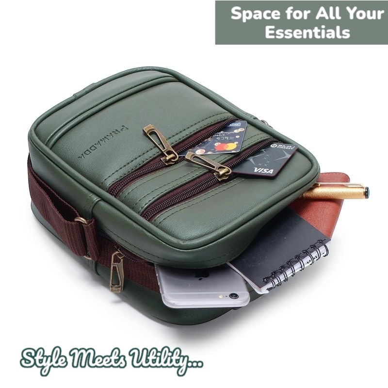 Double Zip Sling bag for men