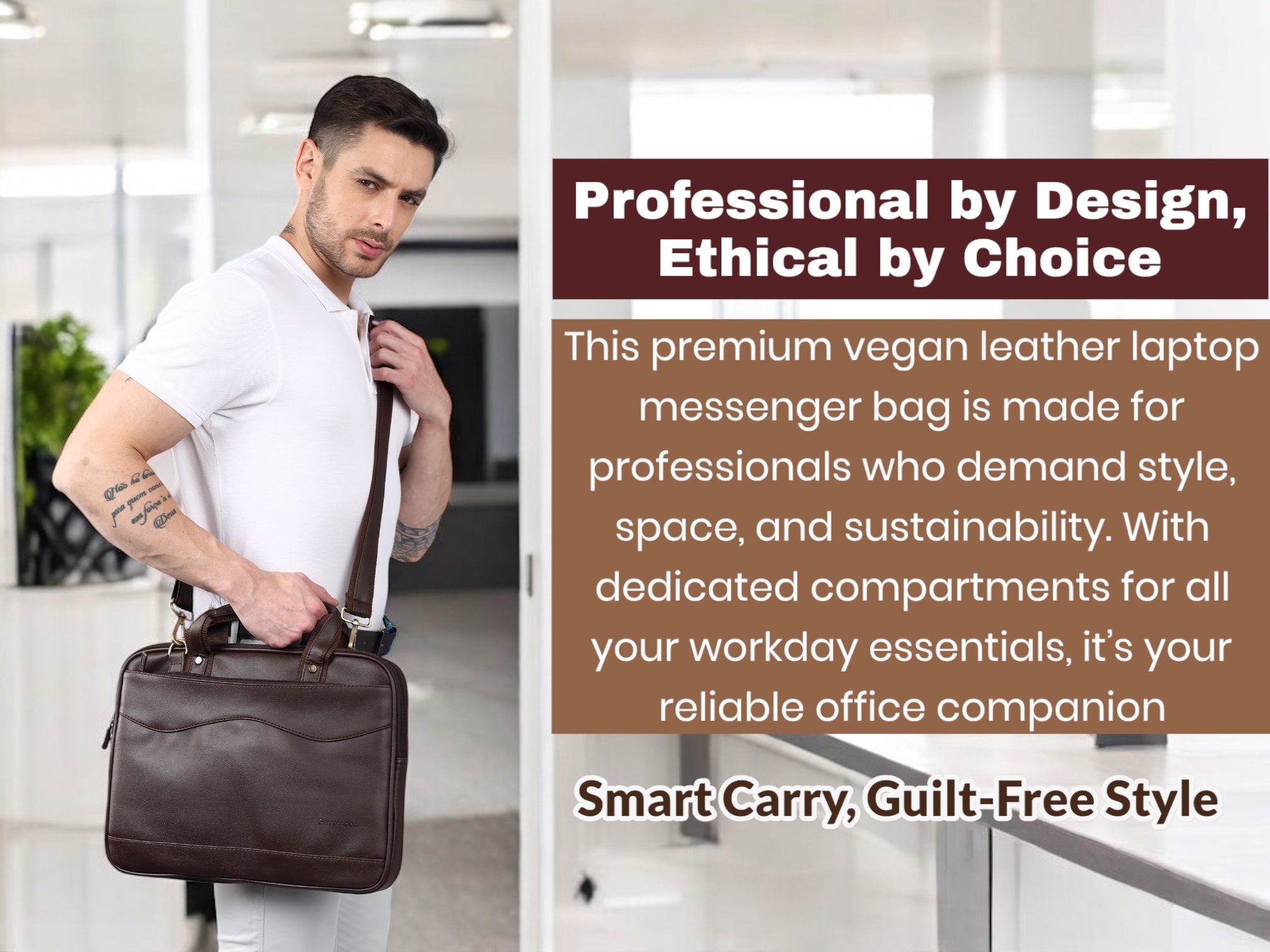 Brown Slim Laptop Messenger | Best Corporate Gift.