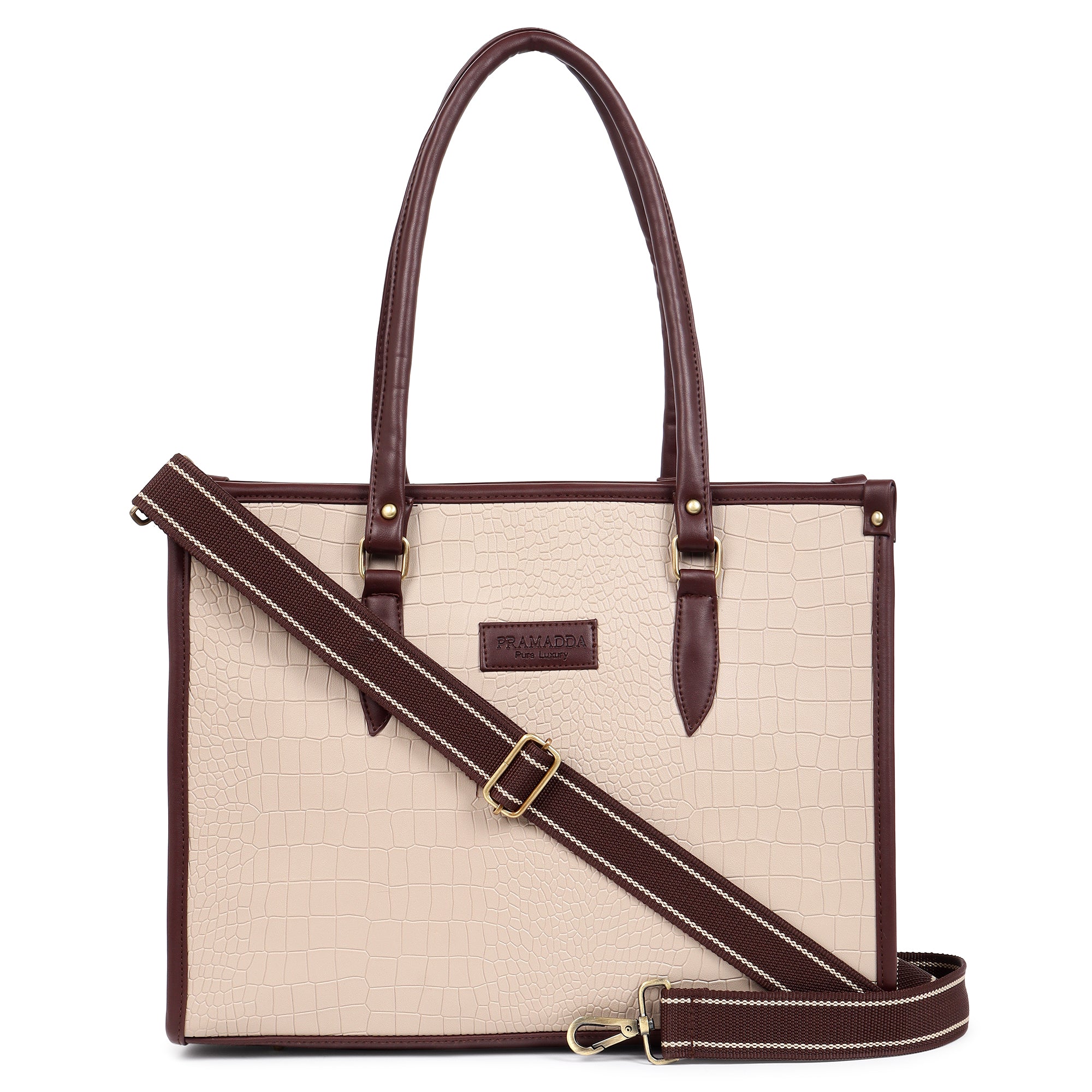 Classic Beige Bianca Tote Bag With Luxe Black Emma Shoulder Bag