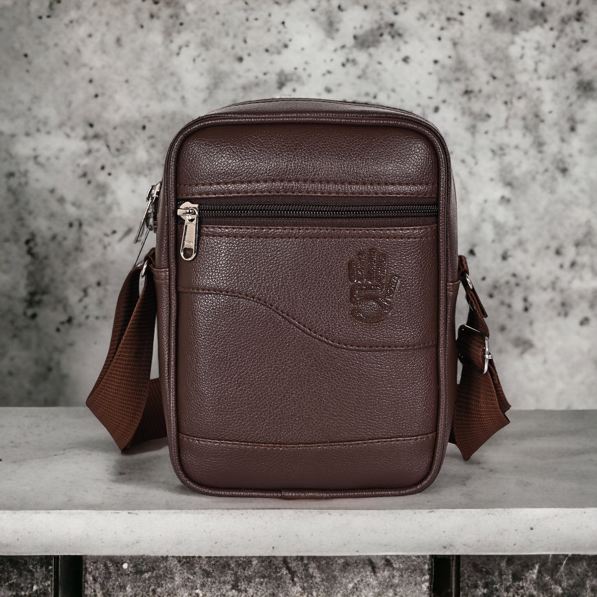 Pramadda Pure Luxury Stylish Square Crossbody Leather Sling Bag For Men  Women Travel, Mobile Chest Small Mini Side Bag