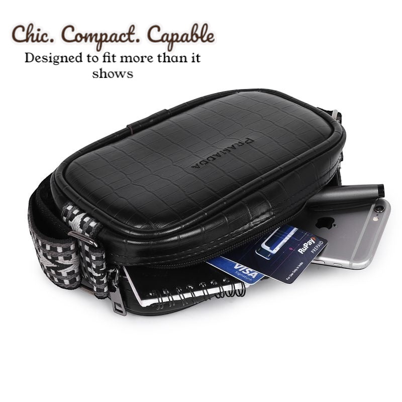 Dona broad belt sling bag for woman