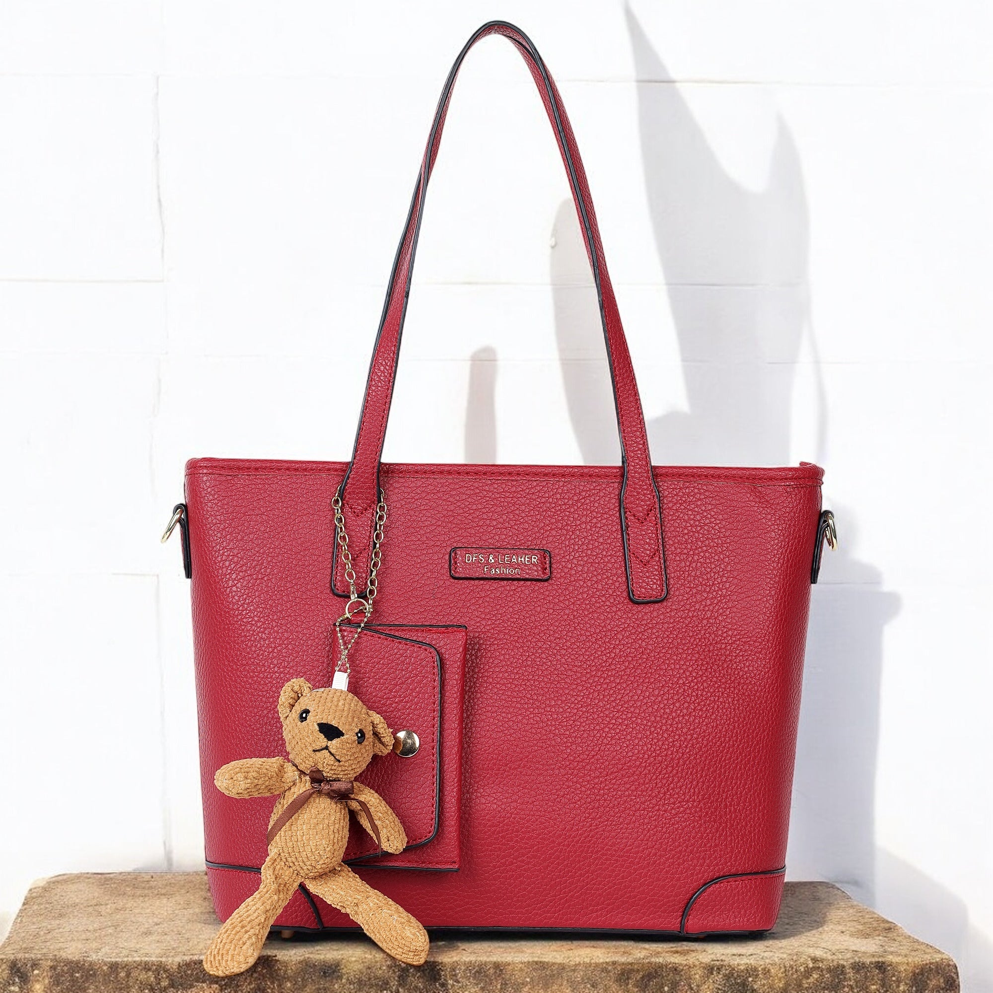 Cherry Red Ivory Korean Tote Bag