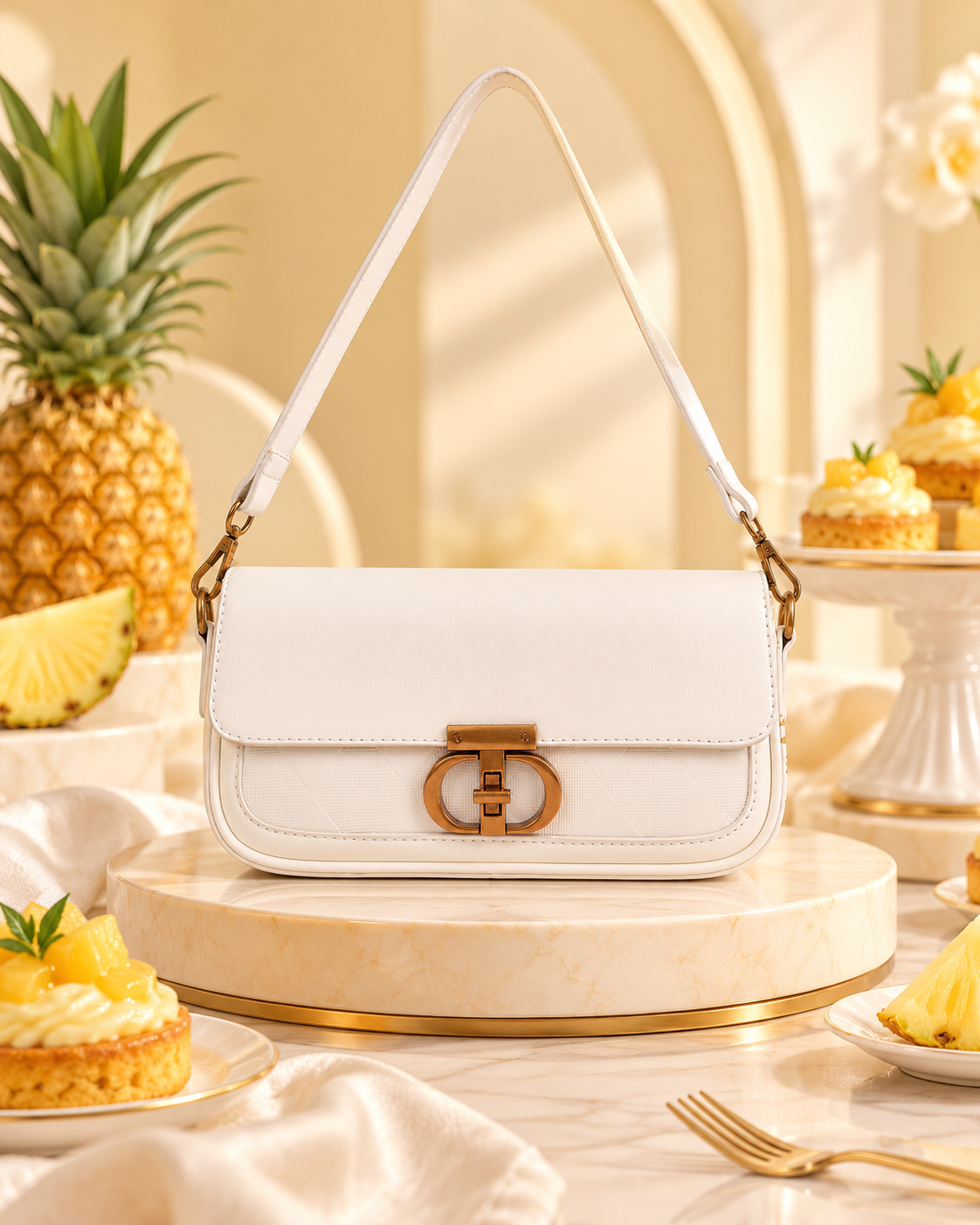 Classic White Cally Shoulder Bag for women