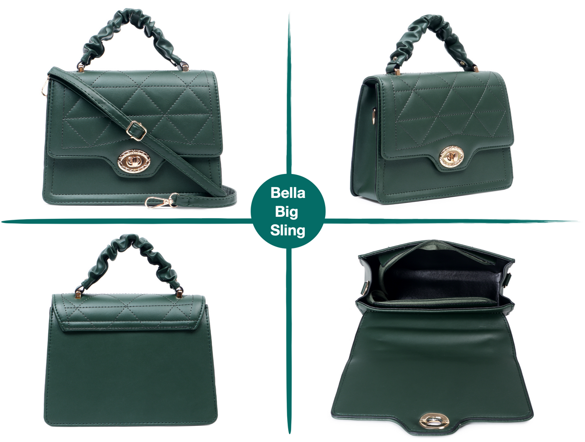 Green Mia Bella Sling Bag (2pc)