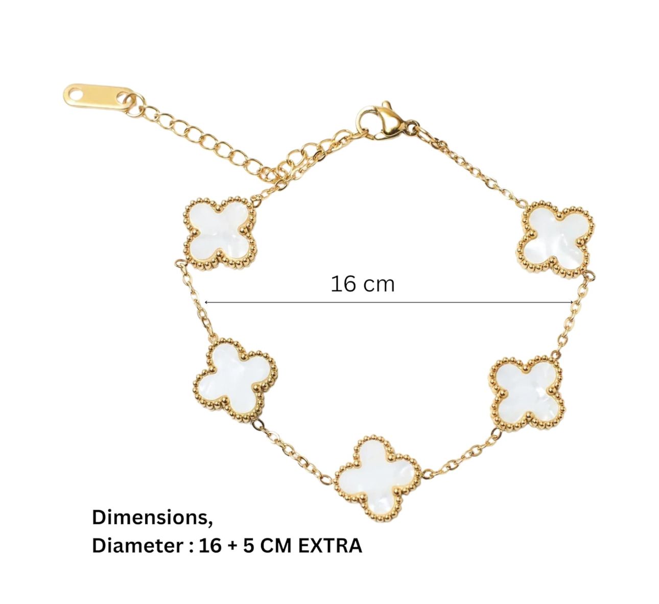 Elegant White Clover Bracelet