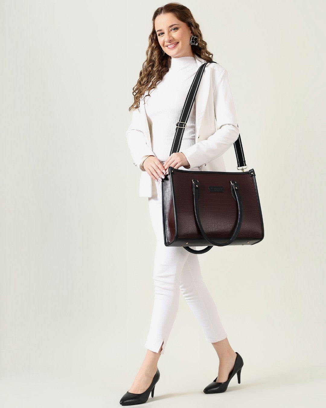 Bianca Croco Leather Tote Bag