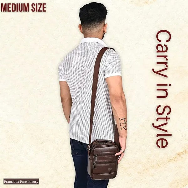 Tourister Vegan Leather Sling Bag For Men Travel