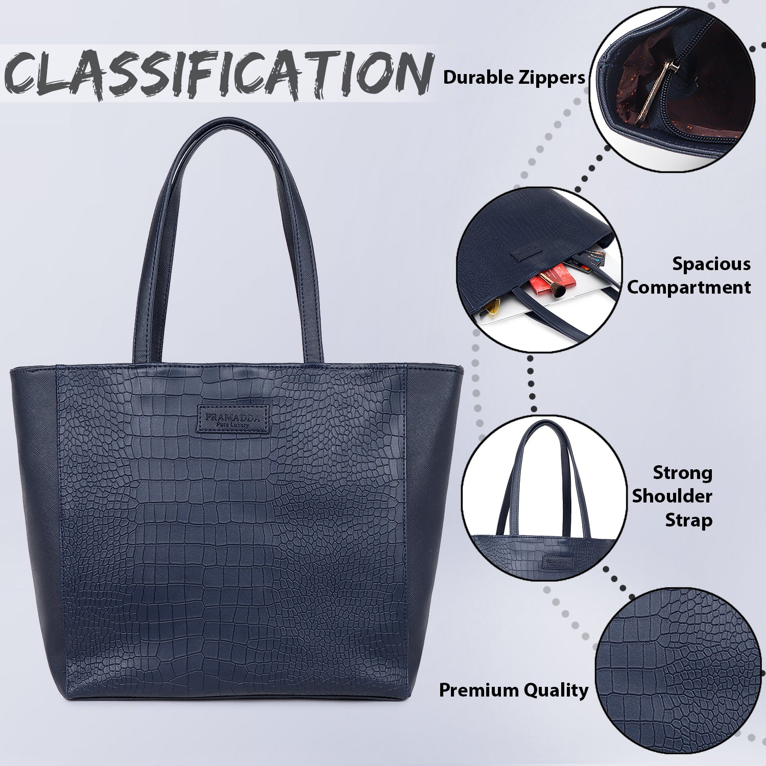 Fiona Croco Leather Tote Bag (16"inch)