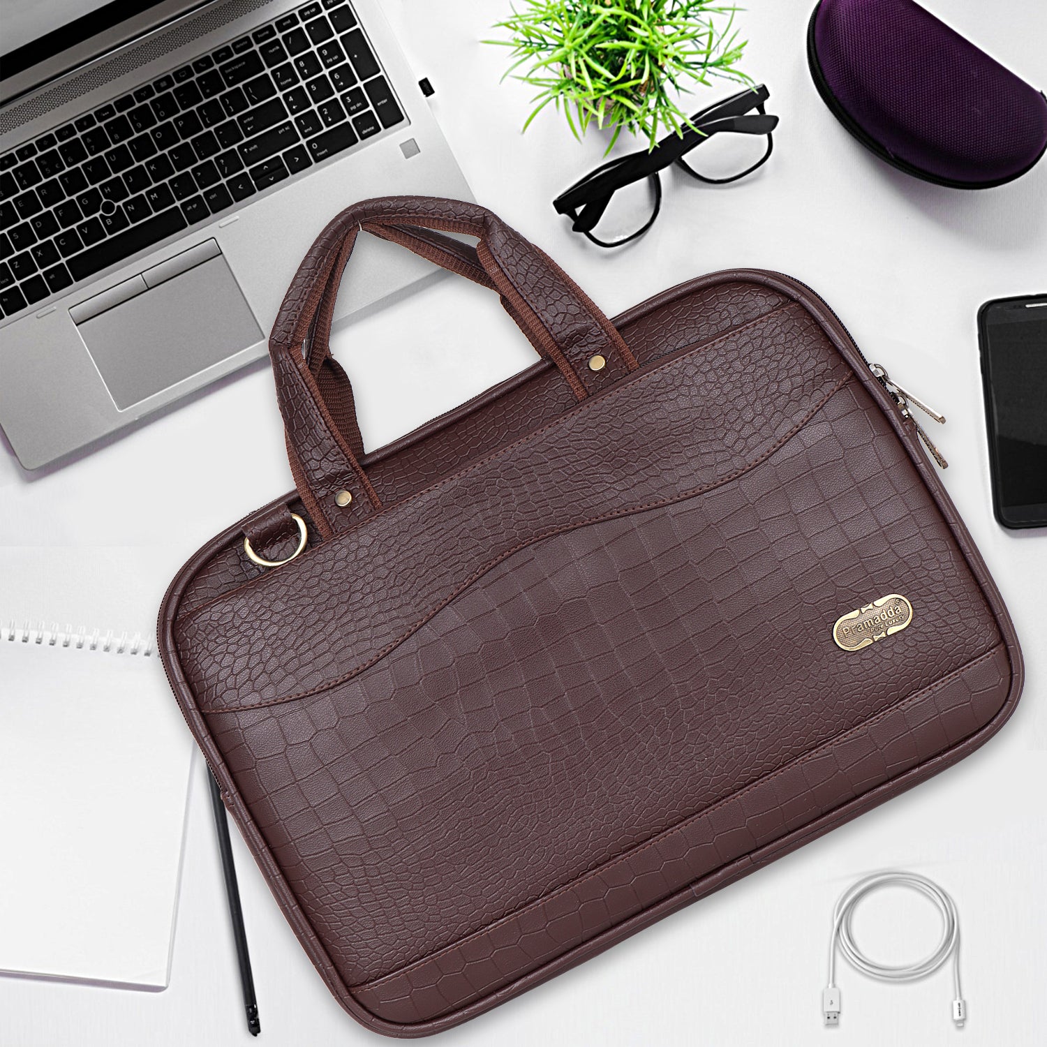 Mocha Brown Pablo Laptop Messenger