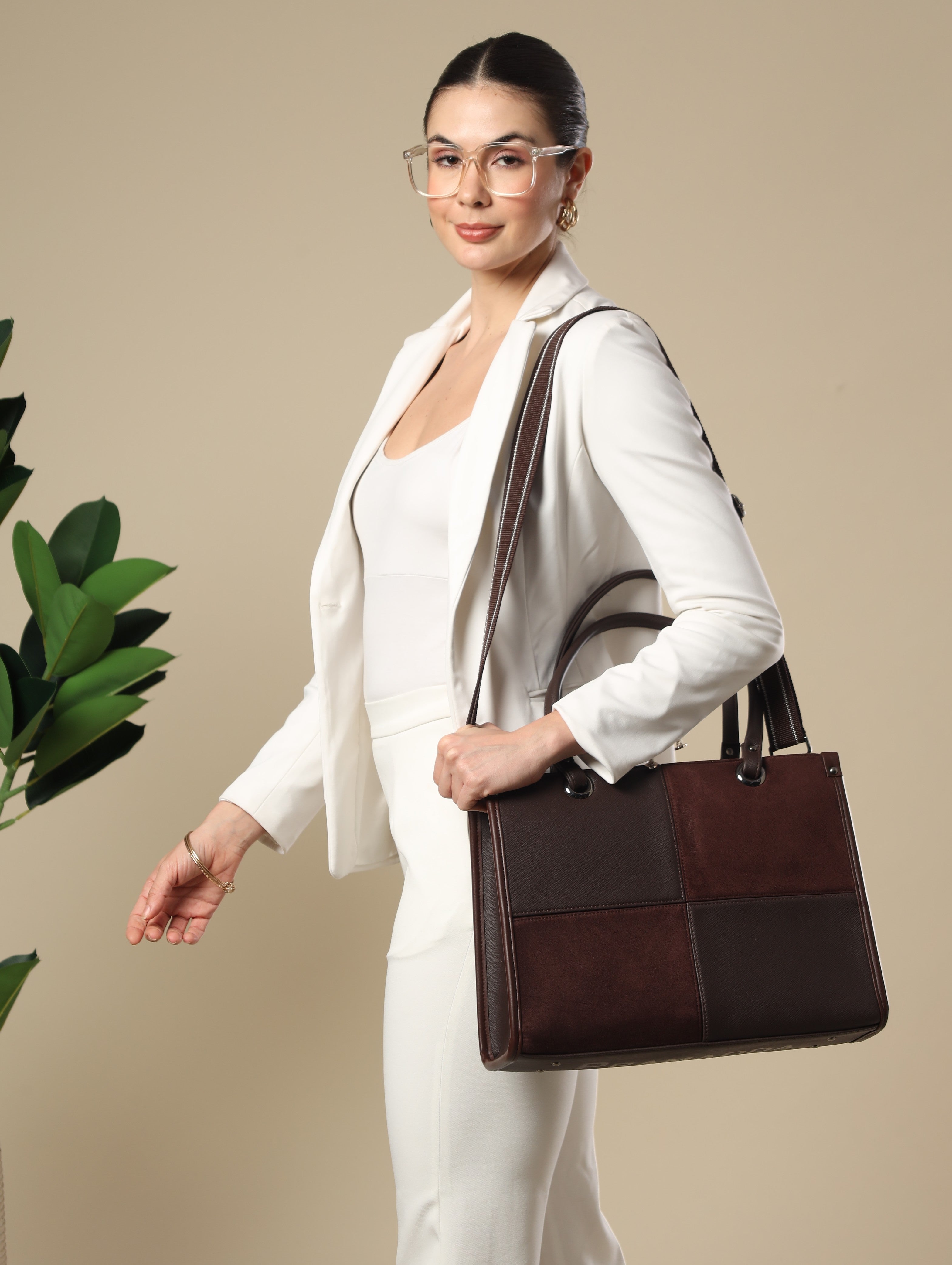 Hazel Suede Tote Bag. (15.5" inch)