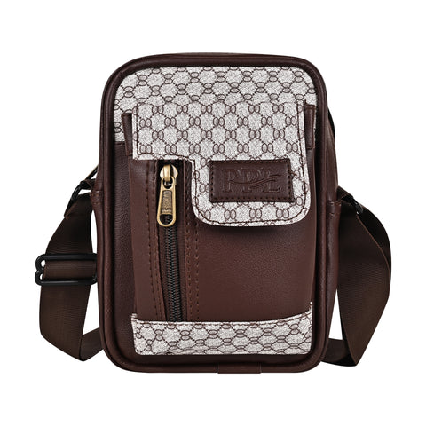 Oxford Chocolate Brown Crossbody Sling Bag for Men