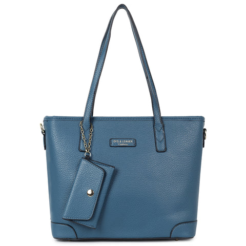 Royal blue ivory tote bag with teddy and coin pouch.