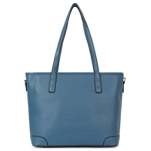 Royal blue ivory tote bag with teddy and coin pouch.