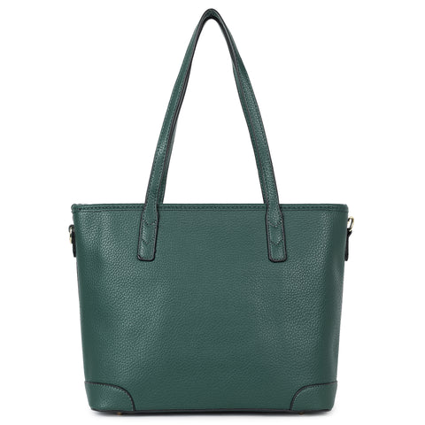 Imperial green ivory tote bag with teddy and coin pouch.