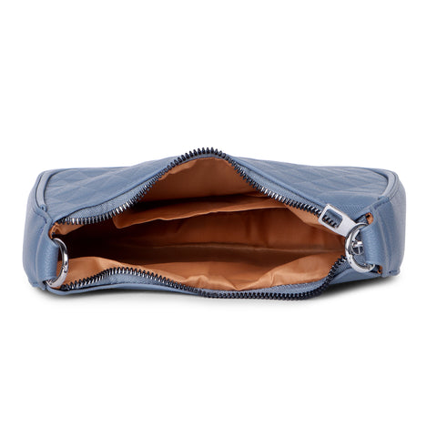 Elegant Mia baguette sling crossbody bag with coin pouch.