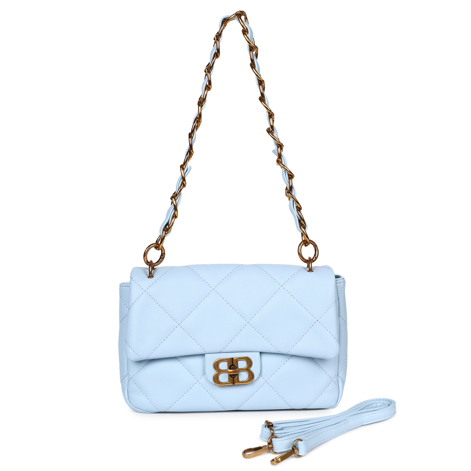Black Bianca Tote Bag + Summer Blue Bailey Shoulder Bag