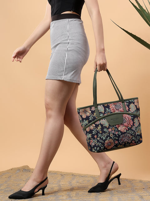 Kamaya Floral Green Everyday Tote Bag.