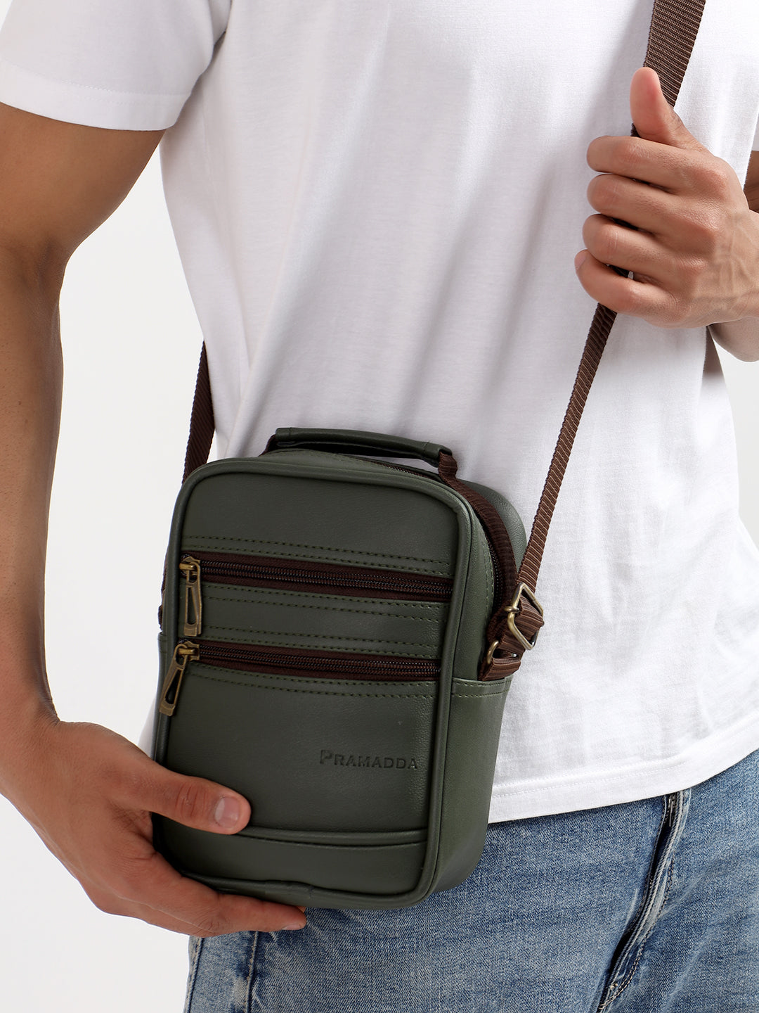 Double Zip Sling bag for men